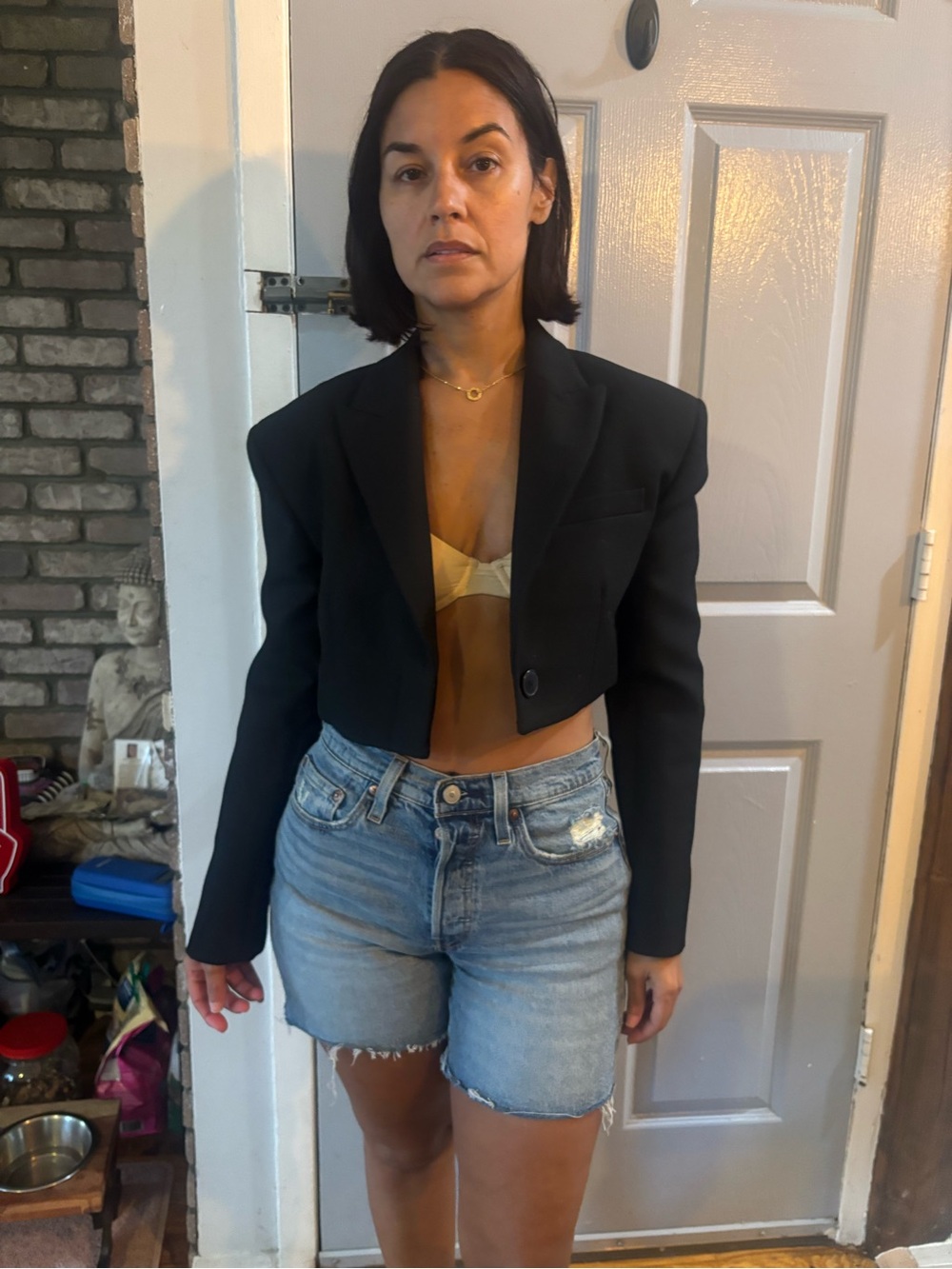 Cropped Black Blazer